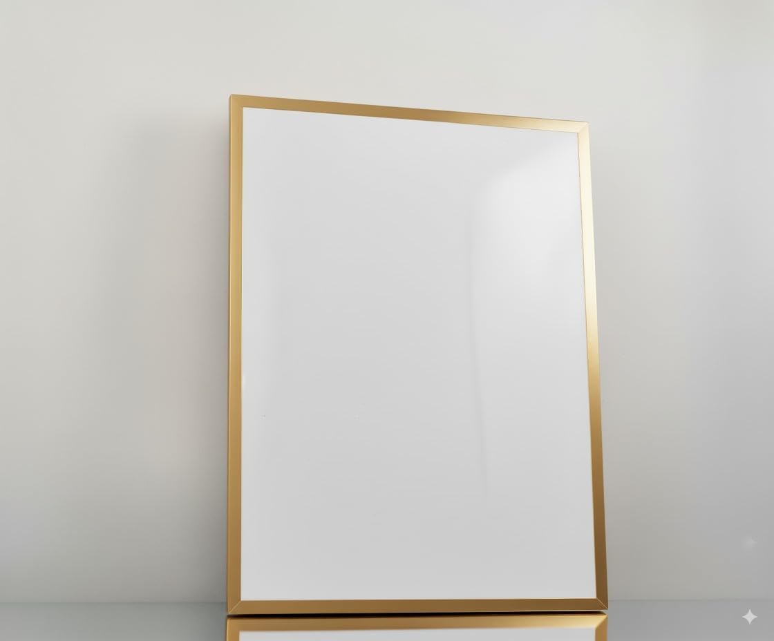 Small Whiteboard 12 x 16 Inch Magnetic Dry Erase Board with Stand & Wall Mount | Gold Aluminum Frame | Desktop Board for Home, Office, Reception, Events | 2 Markers, Eraser & 2 Magnets