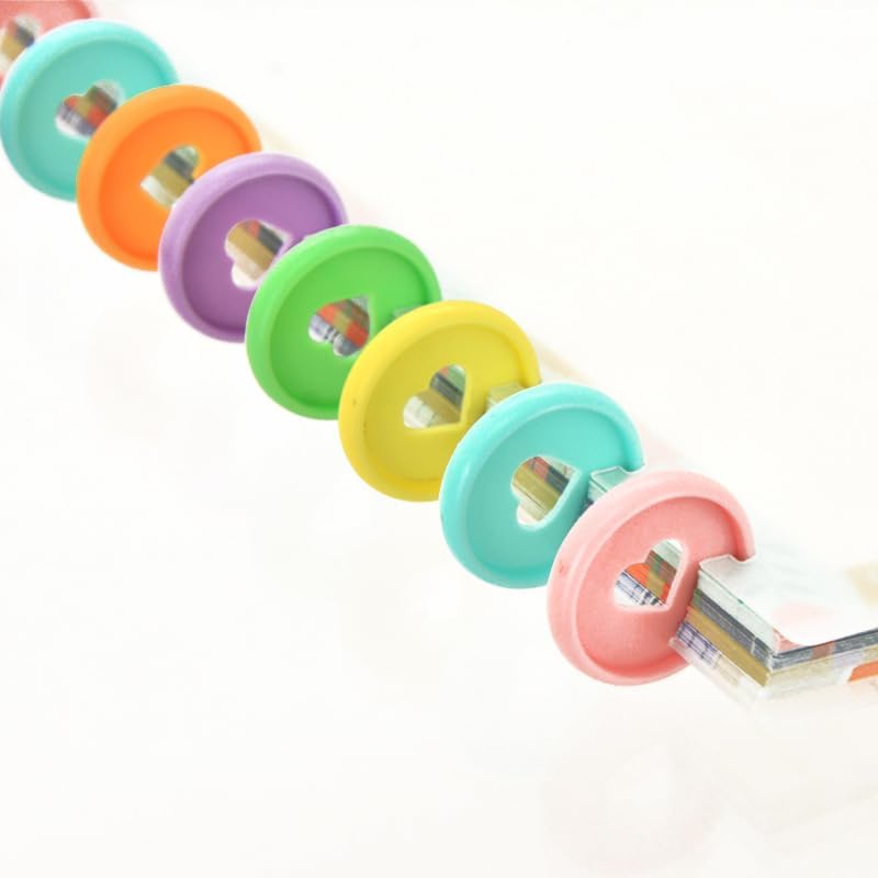 100pcs Planner Expander Discs 1.1Inch Book Binding Disc For Discbound Notebook Accessories Heart Binder Rings(Candy Mixed,1.1 inch/28 mm)