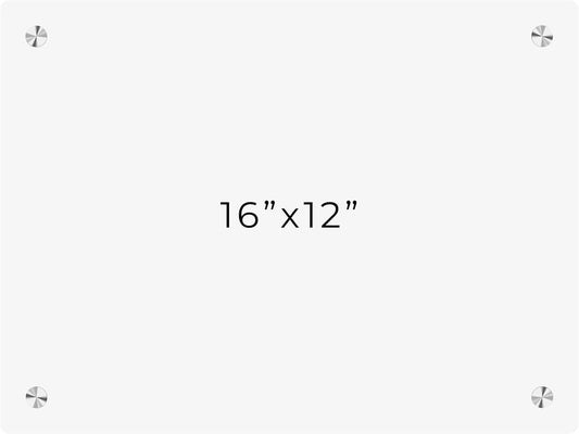 12x16 Dry Erase Board for Wall - with .25 White Acrylic and Chrome Stand Off Finish - Perfect Whiteboard for Office, Home, Classroom - Durable and Stylish .25 White Acrylic Dry Erase Board