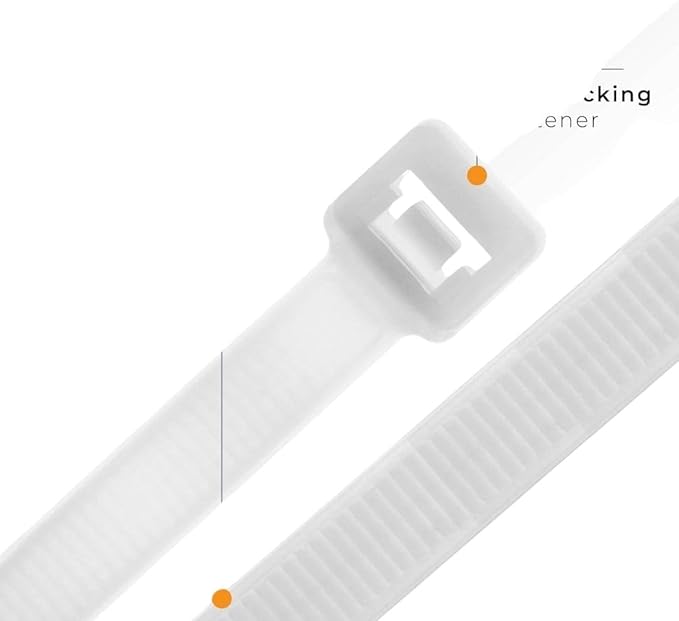 GTSE 8 Inch Black Zip Ties, 100 Pack, 18lb Strength, UV Resistant Strong Nylon Cable Ties, Self-Locking 8" Tie Wraps