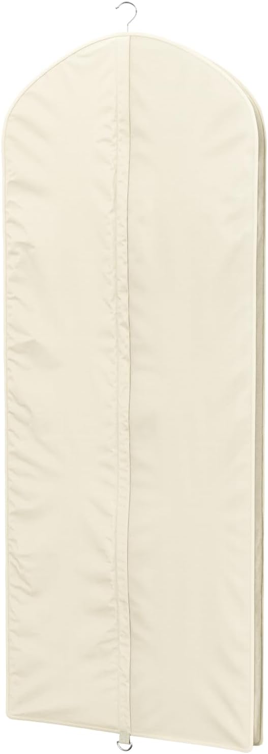 Univivi Premium Breathable Oxford Dress Cover Garment Bag, 60 inch Garment Bag for Hanging Clothes, Closet Clothes Storage, Dress, Jacket, Suit & Coat Bag - Beige