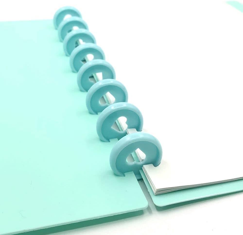 100pcs Planner Expander Discs 1.26Inch Book Binding Disc For Discbound Notebook Accessories Heart Binder Rings(Blue,1.26 inch/32 mm)