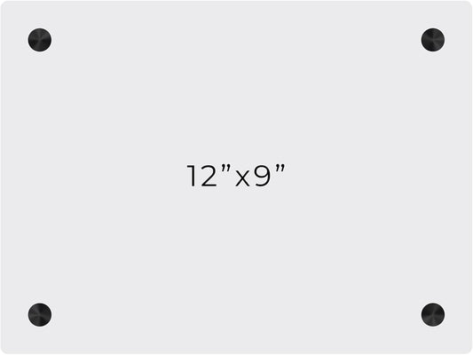 9x12 Dry Erase Board for Wall - with .25 Clear Acrylic and Black Stand Off Finish - Perfect Whiteboard for Office, Home, Classroom - Durable and Stylish .25 Clear Acrylic Dry Erase Board