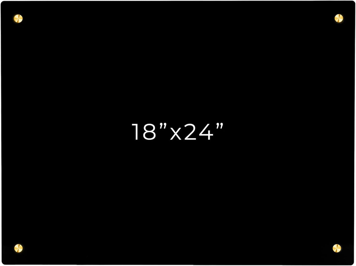 18x24 Dry Erase Board for Wall - with .25 Black Acrylic and Gold Stand Off Finish - Perfect Whiteboard for Office, Home, Classroom - Durable and Stylish .25 Black Acrylic Dry Erase Board