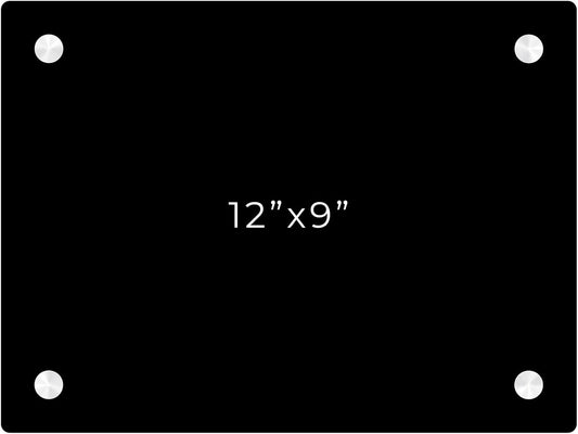 9x12 Dry Erase Board for Wall - with .25 Black Acrylic and White Stand Off Finish - Perfect Whiteboard for Office, Home, Classroom - Durable and Stylish .25 Black Acrylic Dry Erase Board