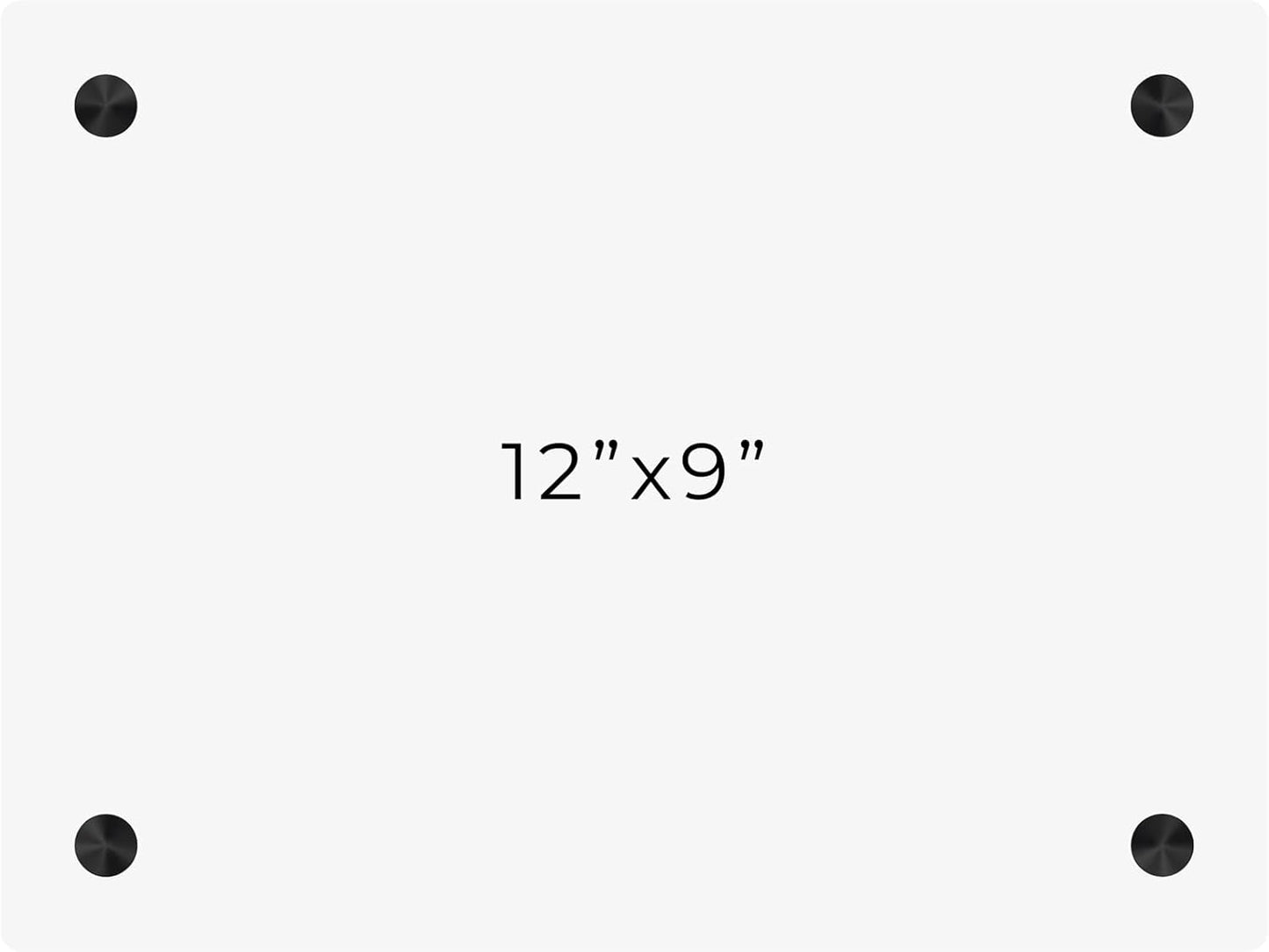 9x12 Dry Erase Board for Wall - with .25 White Acrylic and Black Stand Off Finish - Perfect Whiteboard for Office, Home, Classroom - Durable and Stylish .25 White Acrylic Dry Erase Board