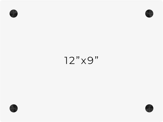 9x12 Dry Erase Board for Wall - with .25 White Acrylic and Black Stand Off Finish - Perfect Whiteboard for Office, Home, Classroom - Durable and Stylish .25 White Acrylic Dry Erase Board