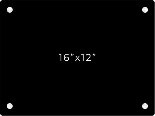 12x16 Dry Erase Board for Wall - with .25 Black Acrylic and White Stand Off Finish - Perfect Whiteboard for Office, Home, Classroom - Durable and Stylish .25 Black Acrylic Dry Erase Board