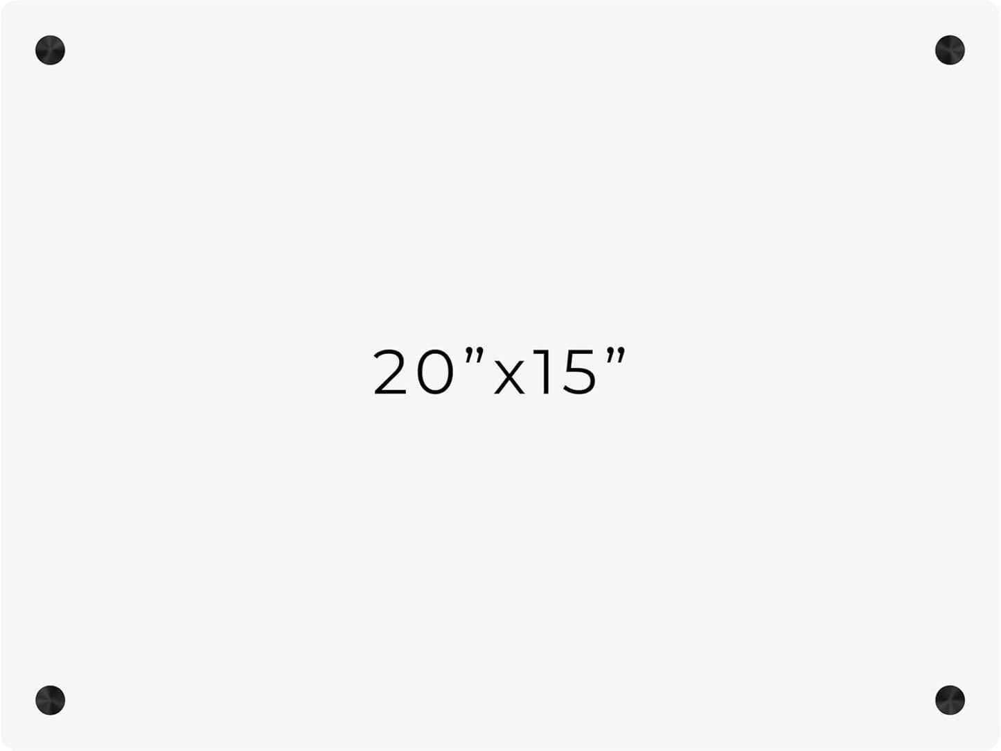 15x20 Dry Erase Board for Wall - with .25 White Acrylic and Black Stand Off Finish - Perfect Whiteboard for Office, Home, Classroom - Durable and Stylish .25 White Acrylic Dry Erase Board