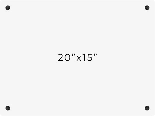 15x20 Dry Erase Board for Wall - with .25 White Acrylic and Black Stand Off Finish - Perfect Whiteboard for Office, Home, Classroom - Durable and Stylish .25 White Acrylic Dry Erase Board