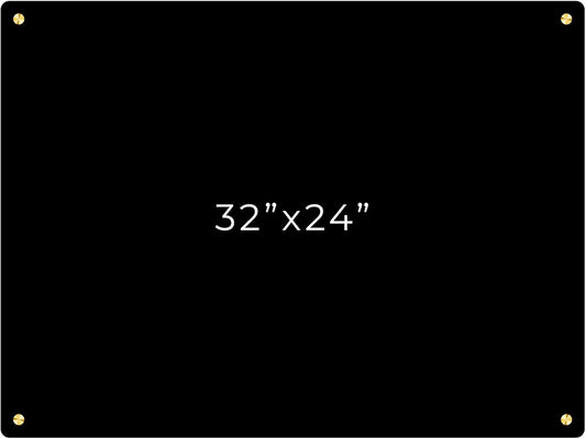 24x32 Dry Erase Board for Wall - with .25 Black Acrylic and Gold Stand Off Finish - Perfect Whiteboard for Office, Home, Classroom - Durable and Stylish .25 Black Acrylic Dry Erase Board