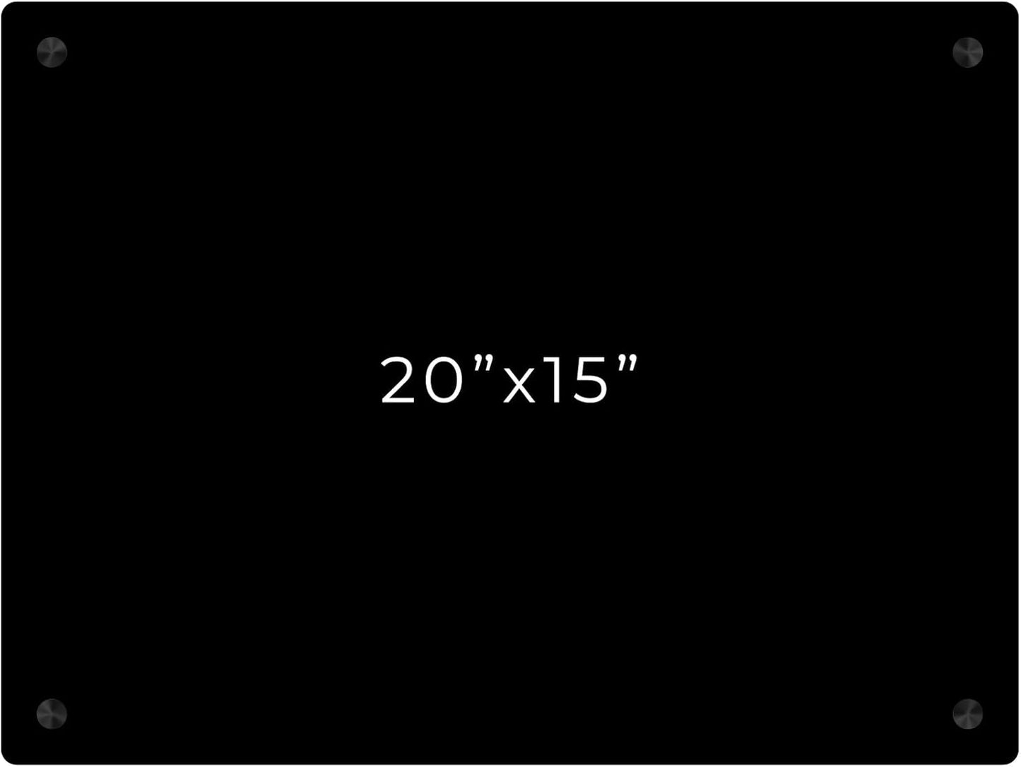 15x20 Dry Erase Board for Wall - with .25 Black Acrylic and Black Stand Off Finish - Perfect Whiteboard for Office, Home, Classroom - Durable and Stylish .25 Black Acrylic Dry Erase Board