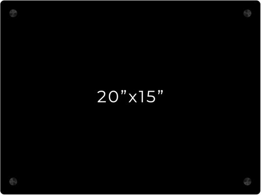15x20 Dry Erase Board for Wall - with .25 Black Acrylic and Black Stand Off Finish - Perfect Whiteboard for Office, Home, Classroom - Durable and Stylish .25 Black Acrylic Dry Erase Board