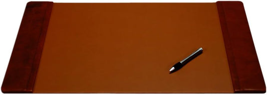 Dacasso Leather Desk Pad with Side Rails - Luxury Leather Desk Blotter for Writing - Executive Desk Surface Protector - (Mocha, 22 x 14)