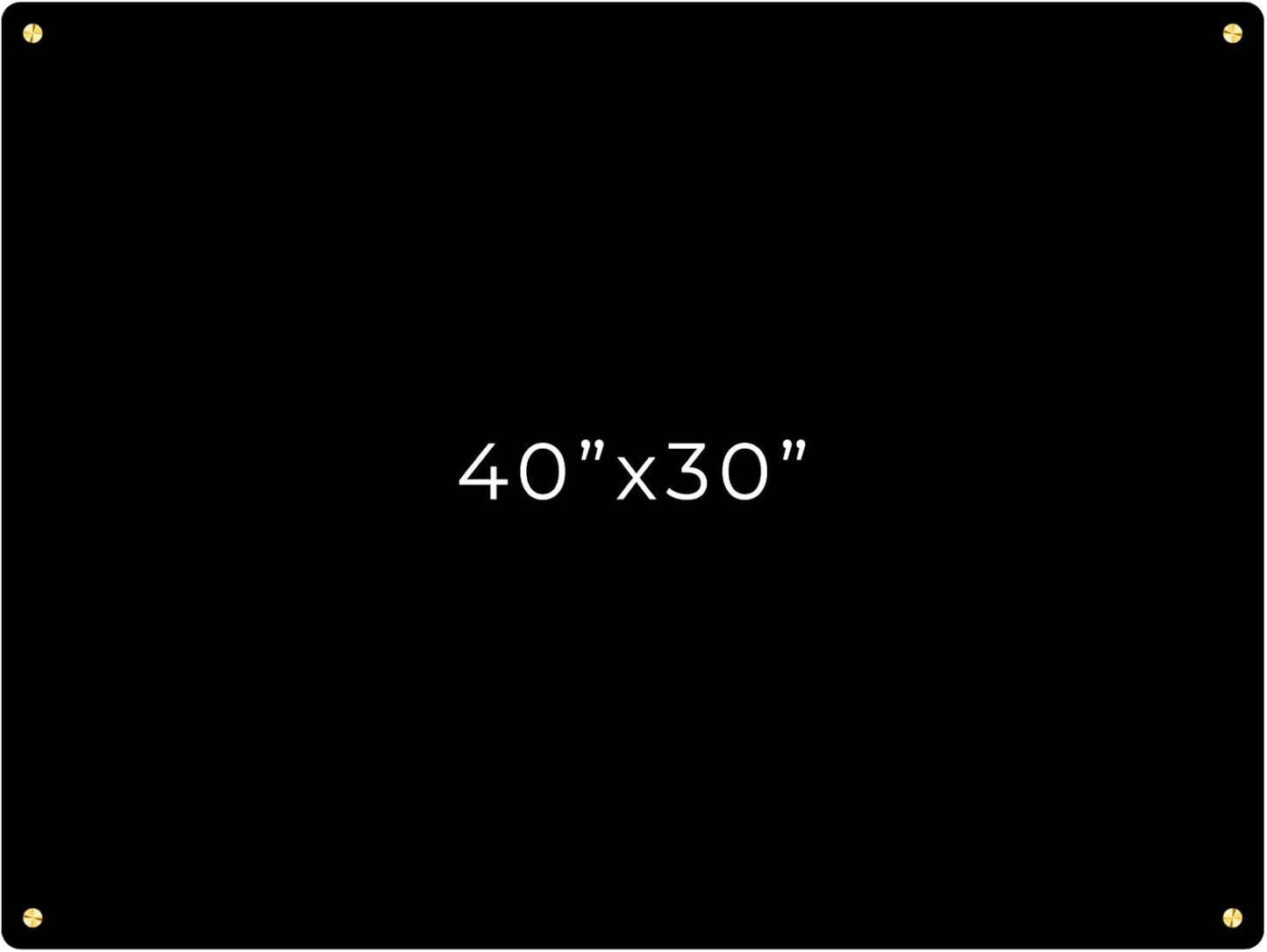30x40 Dry Erase Board for Wall - with .25 Black Acrylic and Gold Stand Off Finish - Perfect Whiteboard for Office, Home, Classroom - Durable and Stylish .25 Black Acrylic Dry Erase Board