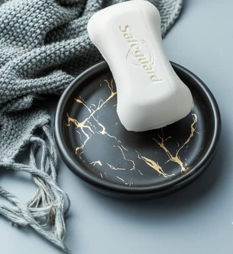 Ceramics Creative Golden Black Marble Pattern Marble Bathroom Accessories Set,3 Pieces Include Soap Dispenser, Tumblers,Soap Dish,4 Pieces Set Bathroom Accessories (Gray（Three Piece）)