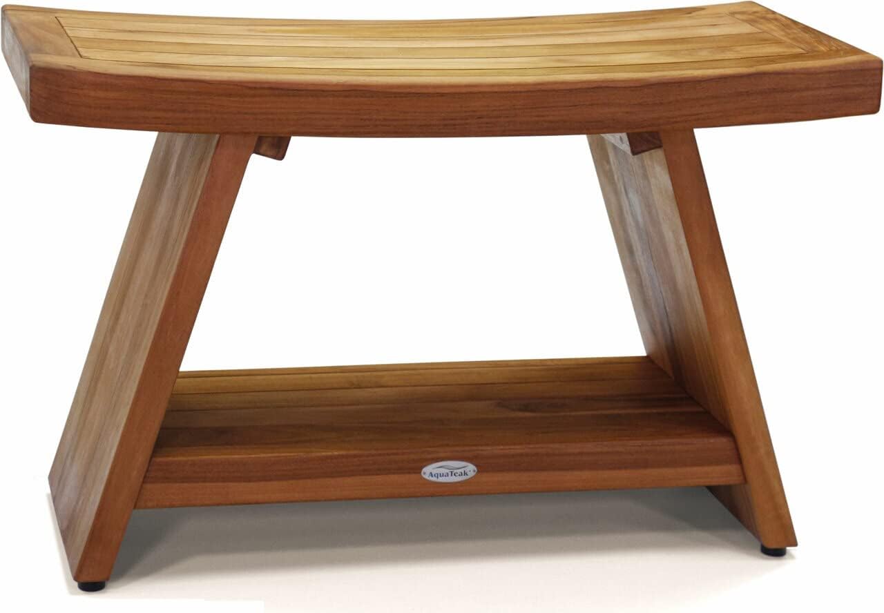 AquaTeak Patented 30" Asia Teak Shower Bench with Shelf & AquaTeak Premium Teak Oil