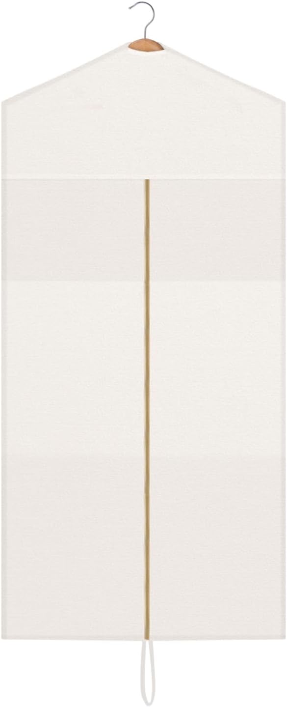 Sotiff Cotton Dress Garment Bags for Long Gowns Long Dress Travel Breathable Foldable Storage Bag Dust Proof(White,40 x 23.6 Inches)