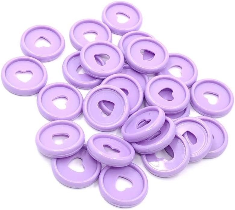 100pcs Planner Expander Discs 0.94Inch Book Binding Disc For Discbound Notebook Accessories Heart Binder Rings(Purple,0.94inch/24 mm)