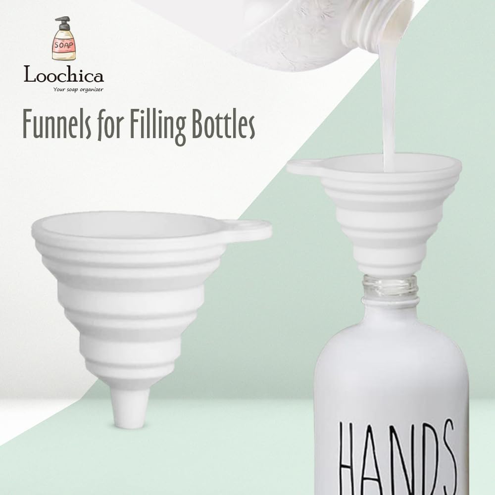 2 Pack Glass Soap Dispenser Set with Tray, Hand and Dish Glass Soap Dispensers for Kitchen Sink, Kitchen Soap Dispenser Set Suitable for Black and White Kitchen Decor