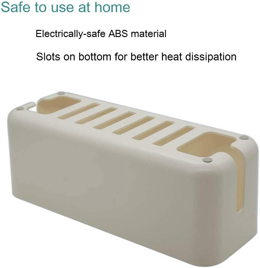 Cable Management Box| Power Stripe Organizer|Cord Organizer Box| Hide and Conceal Power Strips and Electrical Cords from TVs, Computers, and Desks| Keep Pets Safe