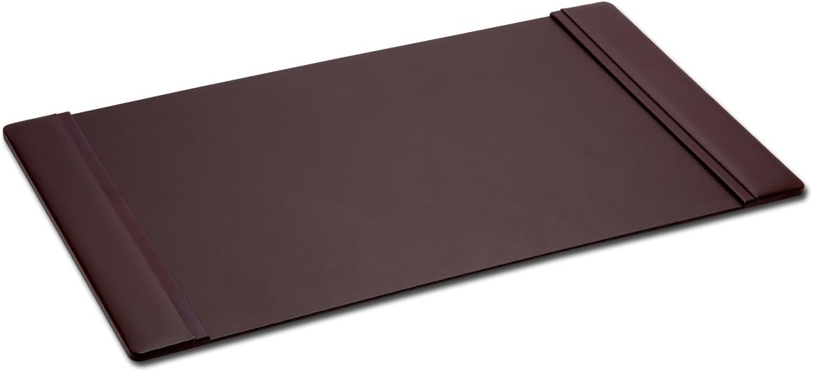Dacasso Leather Desk Pad with Side Rails - Luxury Leather Desk Blotter for Writing - Executive Desk Surface Protector - (Chocolate Brown, 34” x 20”)