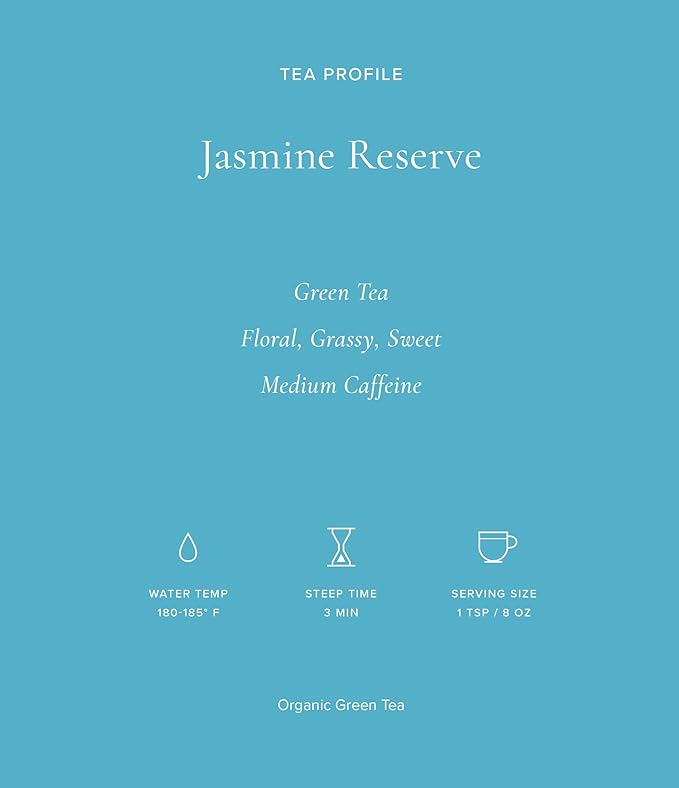 Art of Tea | Organic Jasmine Reserve (Jasmine Tea) | 50 Eco Friendly Pyramid Tea Bag Sachets