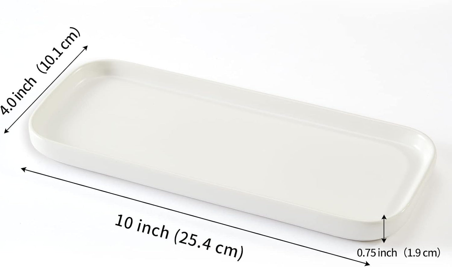 CosyCorner Ceramic Bathroom Tray, White, 9.8in x 3.9in x 0.7in