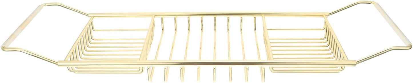 Stainless Steel Shower Tub Tray: European Style Extendable Bathtub Tray for Luxury Bath, Stainless Steel Over The Bathtub Rack for Bathroom Accessories