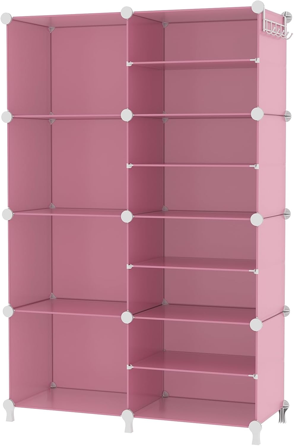 AWTATOS Closet Organizer 8 Cube Storage Shelves Clothes Organizers Closet Storage Stackable Cubby Shelving for Closet Bedroom Living Room Pink