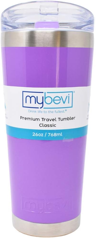 Classic Stainless Steel Premium Grade Insulated Travel Tumbler (Purple Amethyst Orchid, 26 oz)