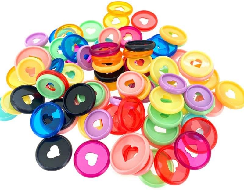 100pcs Planner Expander Discs 1.1Inch Book Binding Disc For Discbound Notebook Accessories Heart Binder Rings(All Mixed,1.1 inch/28 mm)