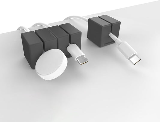Function101 Weighted Magnetic Cable Blocks–Non-Adhesive Anchors for Cable Organization–Weighted Cord Holders & Accessory Organizer – Durable Magnetic Accessories for Office Use (Dark Gray, Pack of 3)