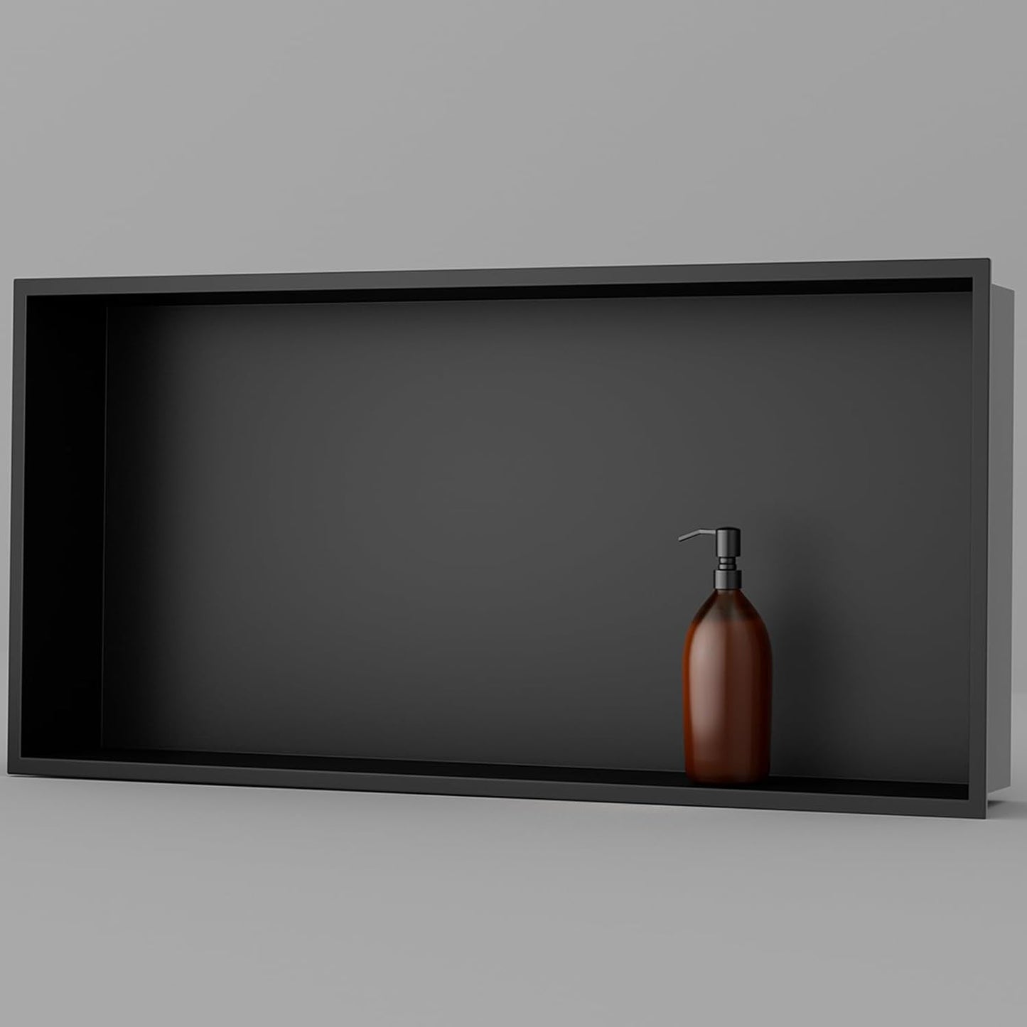 Achelous Stainless Steel Insert Shower Niche 24" X 12" NO Tile Needed, Bathroom Wall Niche Recessed Shower Shelf Organizer, Wall-inserted Niche Recessed Shower Caddy, Matte Black