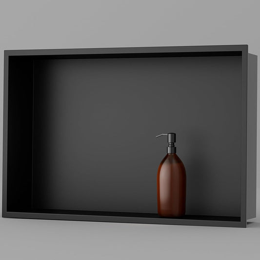 Achelous Stainless Steel Insert Shower Niche 18" X 12" NO Tile Needed, Bathroom Wall Niche Recessed Shower Shelf Organizer, Wall-inserted Niche Recessed Shower Caddy, Matte Black