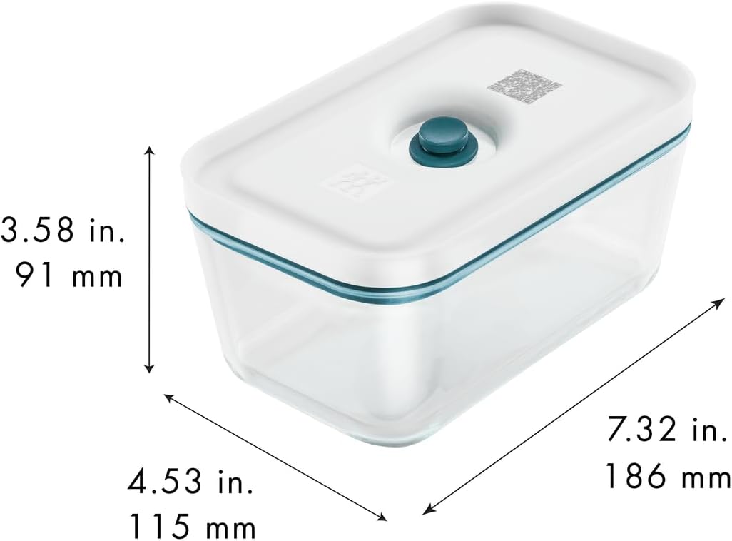 ZWILLING Fresh & Save Airtight Glass Food Storage Containers with Lids, Meal Prep Containers, Medium, La Mer