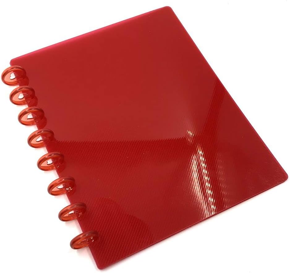 100pcs Planner Expander Discs 0.94Inch Book Binding Disc For Discbound Notebook Accessories Heart Binder Rings(Transparent Red,0.94inch/24 mm)