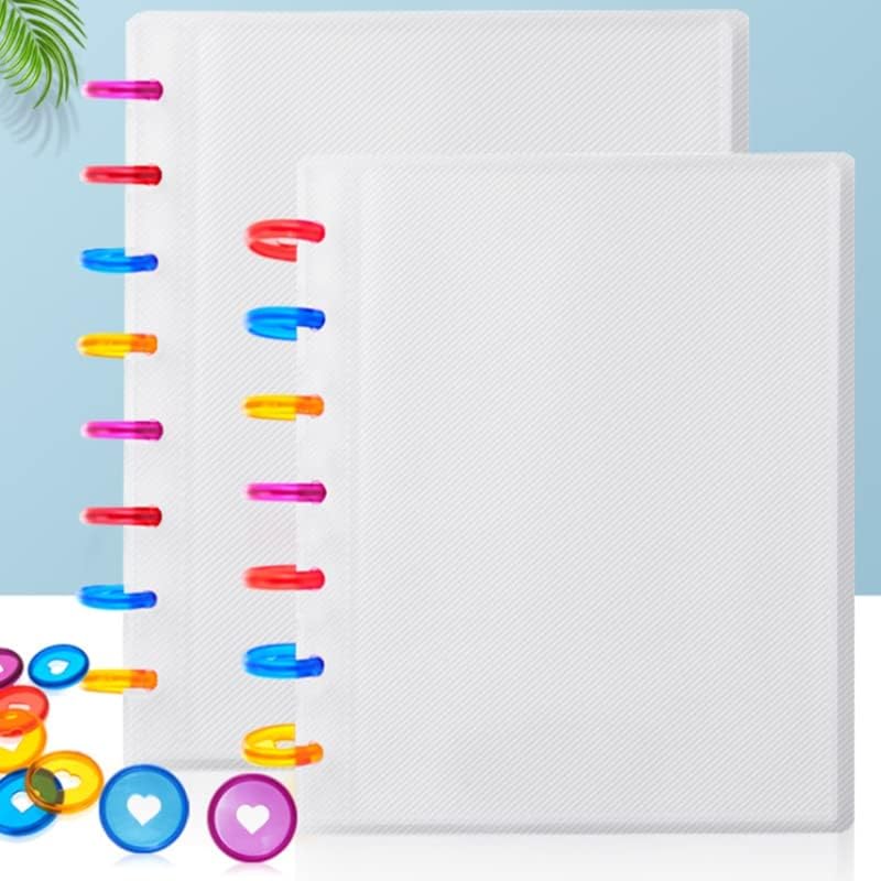 100pcs Planner Expander Discs 1.26Inch Book Binding Disc For Discbound Notebook Accessories Heart Binder Rings(Transparent Mixed,1.26 inch/32 mm)