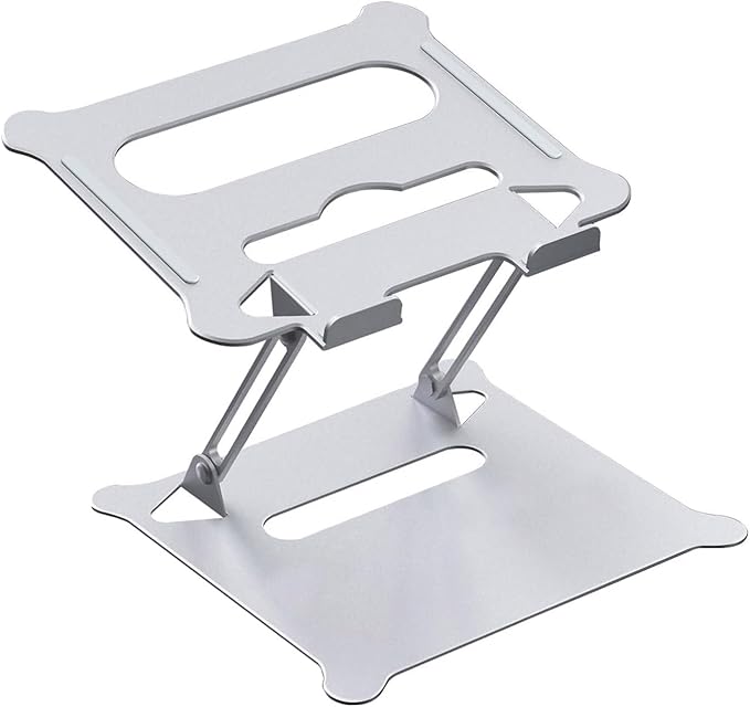 Laptop Stand Height Adjustable Foldable Holder Aluminium Alloy Ergonomic Notebook Ventilated Foldable Height Adjustable with Hollow Design with Storage Hole