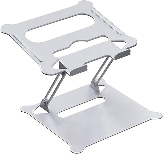 Laptop Stand Height Adjustable Foldable Holder Aluminium Alloy Ergonomic Notebook Ventilated Foldable Height Adjustable with Hollow Design with Storage Hole