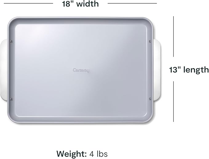 Caraway Non-Stick Ceramic Baking Sheet - Naturally Slick Ceramic Coating - Non-Toxic, PTFE & PFOA Free - Perfect for Baking, Roasting, and More - Large (18" x 13") - Marigold