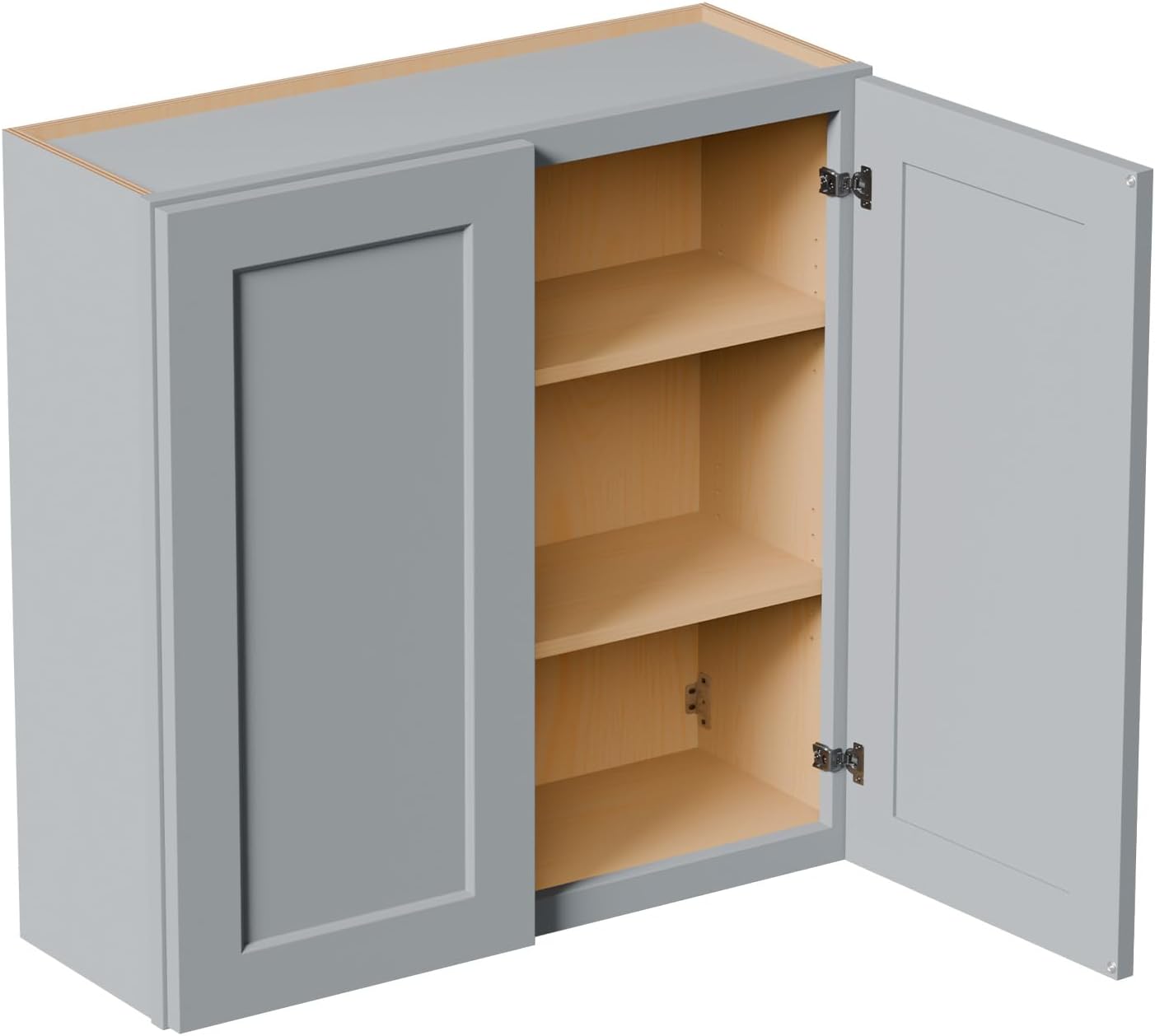 36 Inch Laundry Room Cabinets Wall Mounted, Solid Wood Over The Toilet Storage Cabinet, Bathroom Organizer Cabinets with 2 Door & Shelves, Easy to Assemble for Kitchen, Garage - Dark Gray