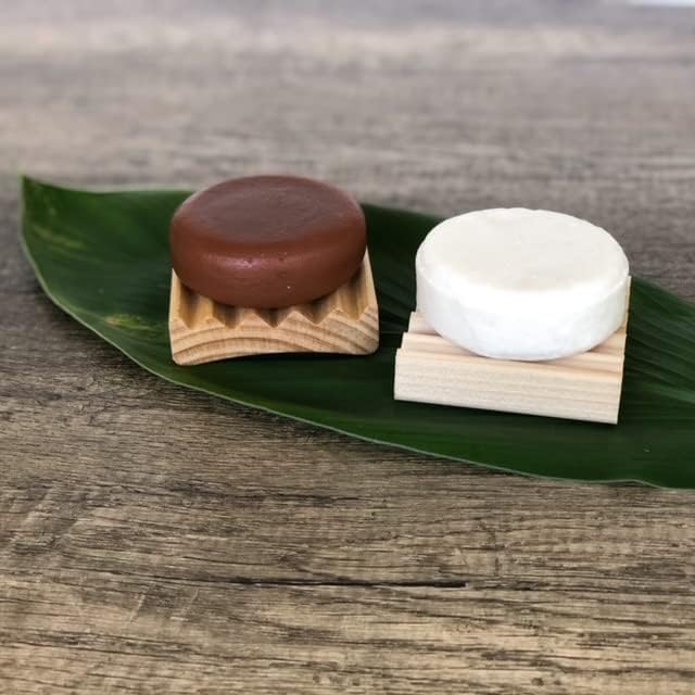 2 Pack Soap Dish, Draining Dish for Our Shampoo Bars & Conditioner Bars, 100% Natural Poplar Wood, No Chemical Varnish, Lacquer or Stain is Used, Handmade in The USA (Mini)
