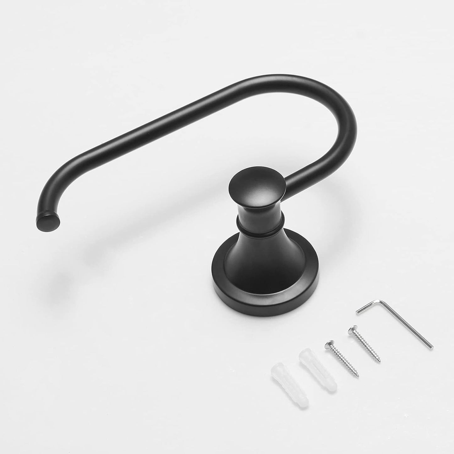 BESy Matte Black Toilet Tissue Paper Holder Matte Black Bathroom Accessories Toilet roll Paper Hanger, Wall Mounted, Rustproof