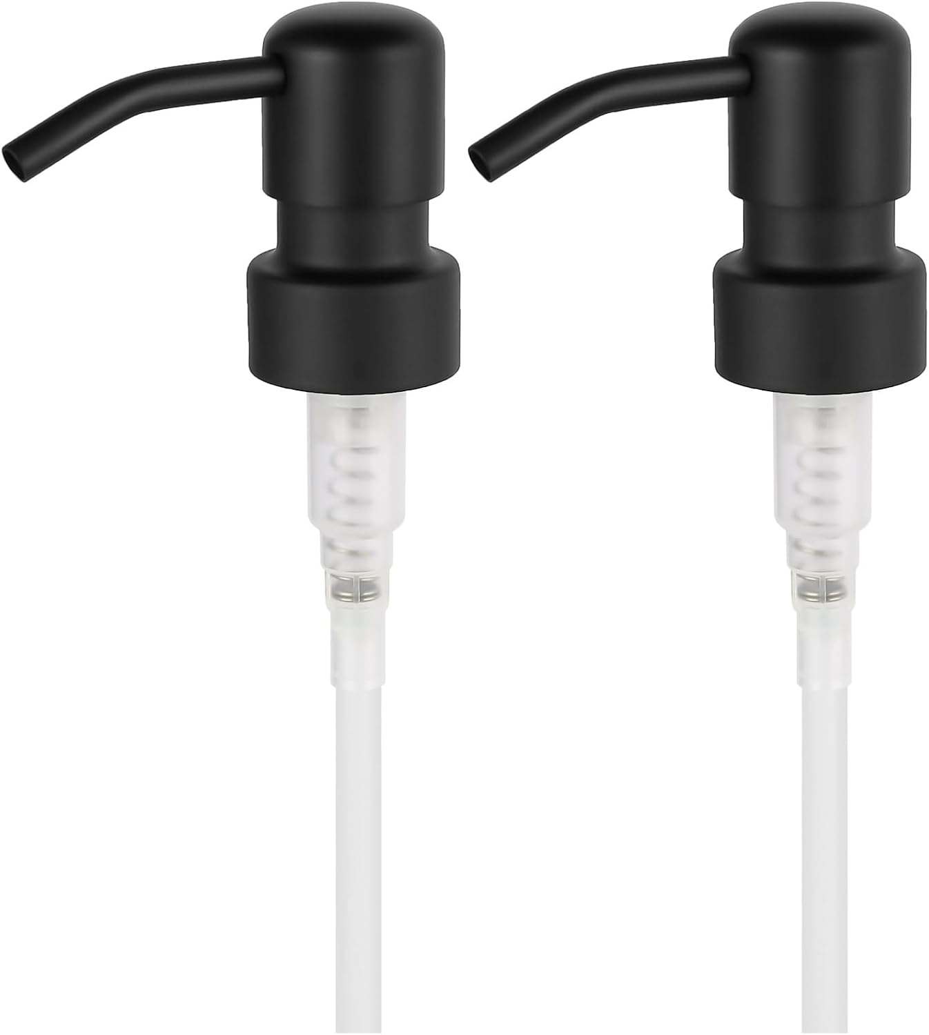 2 Pack Soap Dispenser Pump Head Replacement 304 Stainless Steel for Standard 28/400 (26 mm - 28mm / 1.02 in-1.10 in) Neck Size, Kitchen Bathroom Lotion Refill Dispenser (Black)