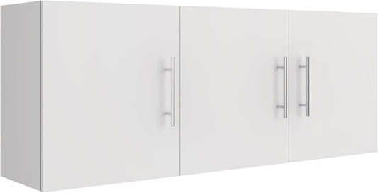 Laundry Wall Cabinet, 54"W x 12"D x 20"H Wooden Wall Mounted Storage Cabinet, 3 Door Cabinet with Soft Close and Metal Handle and Adjustable Shelf, for Kitchen, Garage, Laundry, Bathroom, White