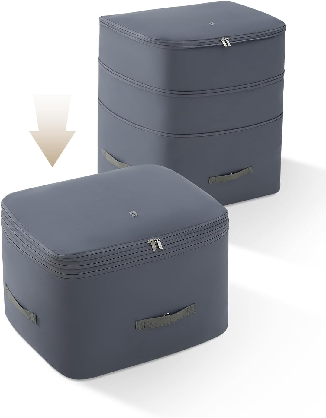 Eachy 3-Pack Comforter Storage Bag Blanket Storage Bags, 136L Compression Storage Bags for Blanket Comforter, Ultra Space Saving Self Compression Organizer