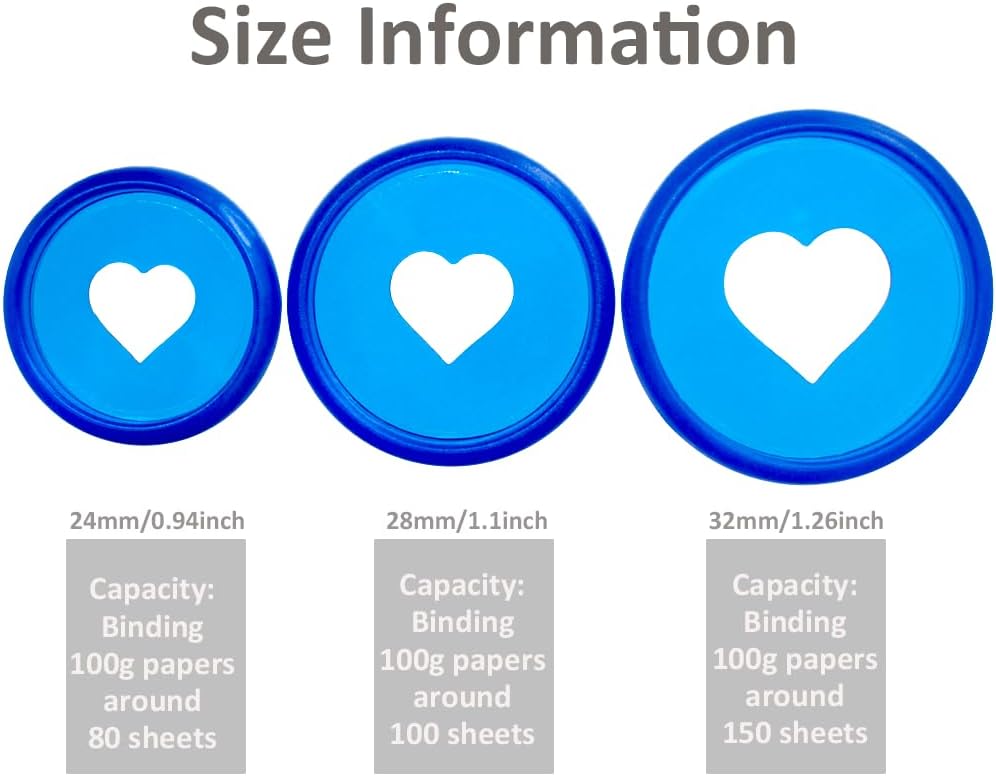 100pcs Planner Expander Discs 1.26Inch Book Binding Disc For Discbound Notebook Accessories Heart Binder Rings(Transparent Blue,1.26 inch/32 mm)
