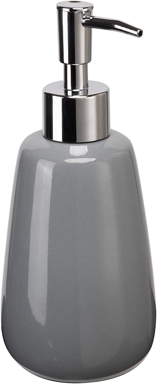 Hand Soap Dispenser Ceramics Bottles with Elegant Pump Top Bathroom Empty Shampoo Bottles 10oz/300ml Gray