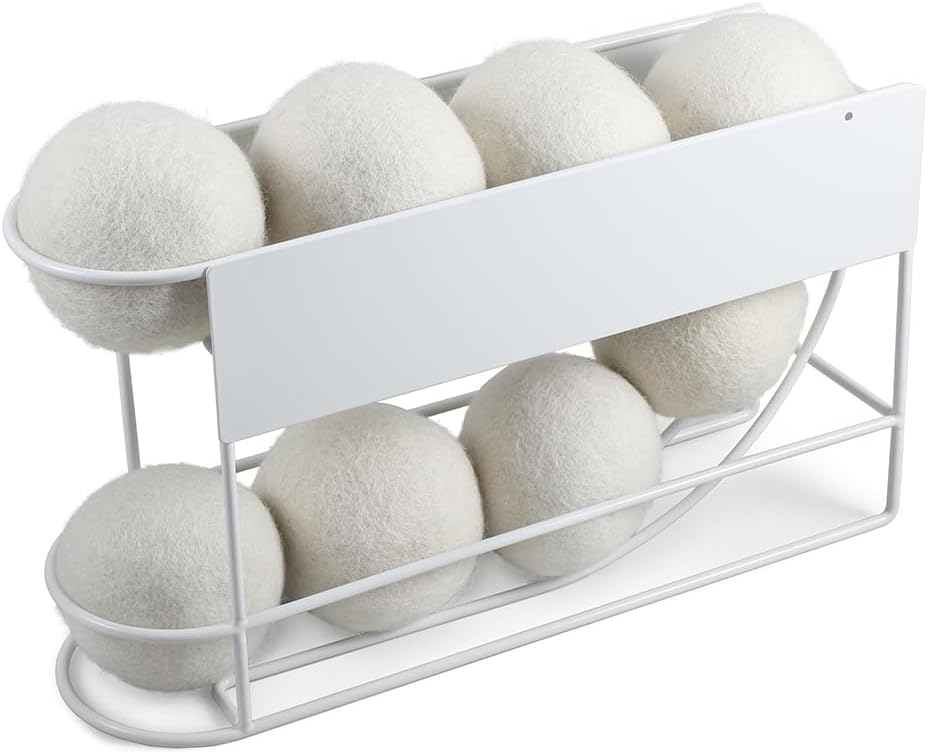 Picowe Large Dryer Ball Organizer Magnetic Storage Bin, Rollable Magnetic Dryer Ball Holder for Laundry Room Organization and Storage to Hold 8 Dryer Balls, Without Balls